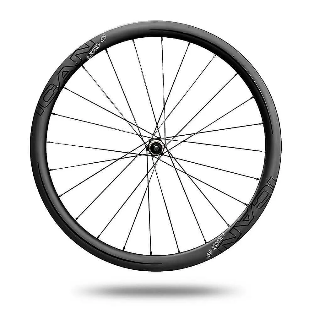 ICANAERO40RoadDiscWheelsClincherTubelessReadyNovatecD411412SBDiscHubsQRandThruAvailable1